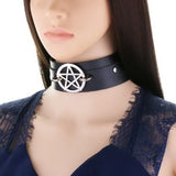 Punk Star Leather Necklace Collar for Women