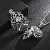 Punk Skull Claw Pirate Pendant Titanium Steel Male