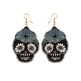 Hand-woven Bead Skull Ghost Earrings