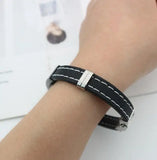 Punk Hand-Made Car Line Bracelet Stainless Steel Silicone Couple Jewelry