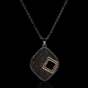 Irregular Diamond Pendant Necklace 925 Silver Earrings