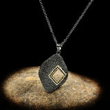 Irregular Diamond Pendant Necklace 925 Silver Earrings