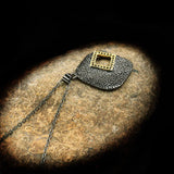 Irregular Diamond Pendant Necklace 925 Silver Earrings
