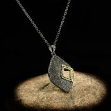 Irregular Diamond Pendant Necklace 925 Silver Earrings