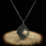 Irregular Diamond Pendant Necklace 925 Silver Earrings