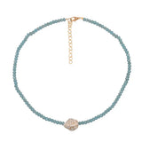 Punk Multi-Layer Metal Chain Necklace with Turquoise Pendant