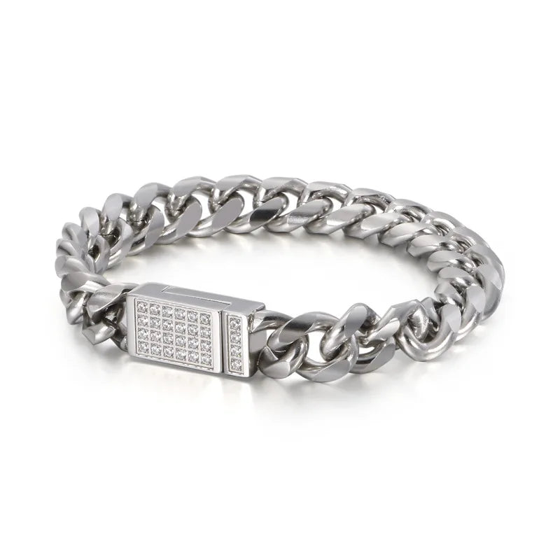 Punk Titanium Steel Cuban Chain Men's Bracelet