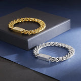 Punk Titanium Steel Stone Cuban Chain Men's Bracelet