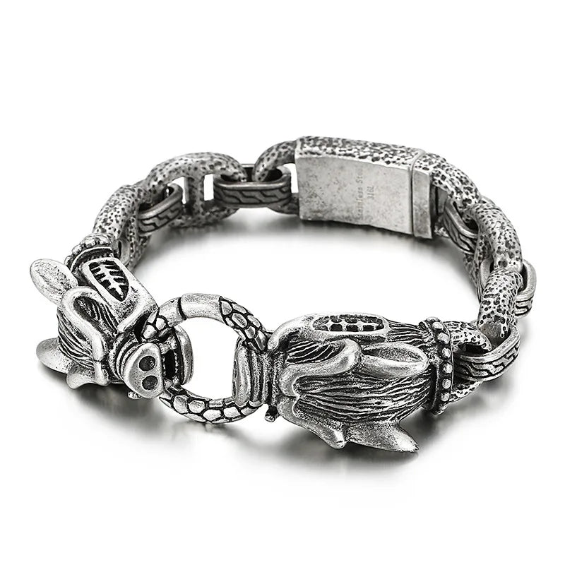 Punk Boar Bracelet Titanium Steel Men's Jewelry