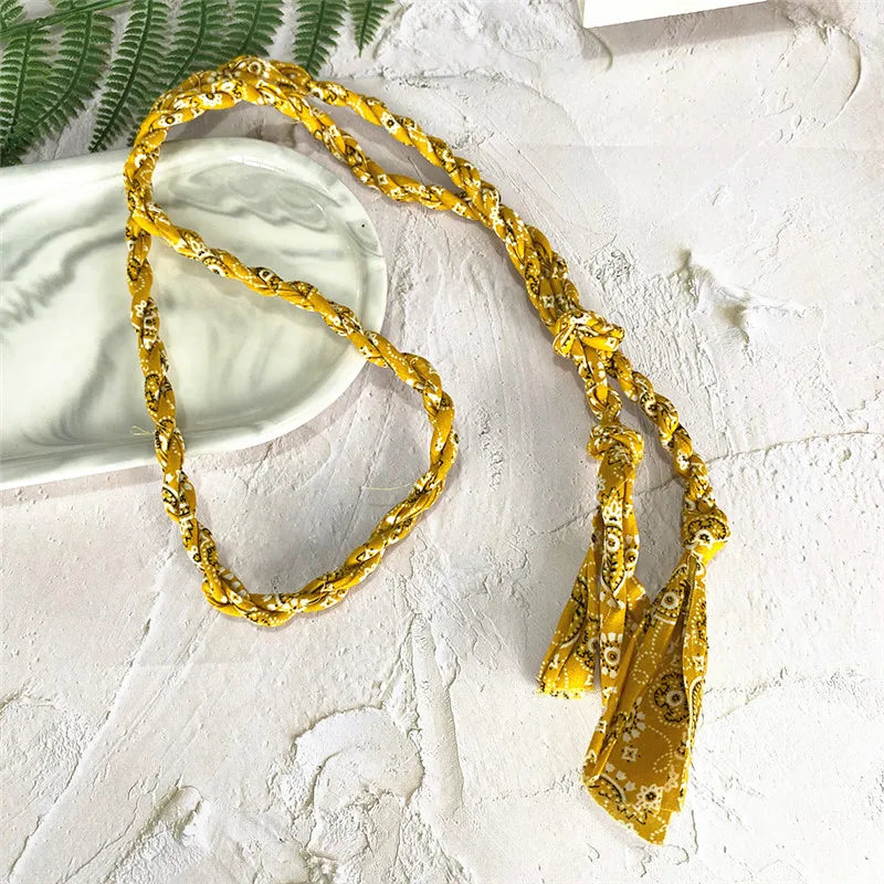 Punki Rope Print Bandana Necklace Beach Cloth Pendant Jewelry