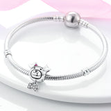 Dog & Bone Bead Charm for Bracelet Necklace, Silver Plated DIY Jewelry