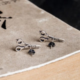 925 Sterling Silver Scissors Style Stud Earrings