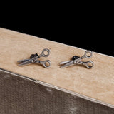925 Sterling Silver Scissors Style Stud Earrings