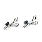 925 Sterling Silver Scissors Style Stud Earrings