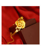 14K Rose Shaped Bangles for Women - Elegant Hand Chain for Wedding