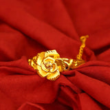 14K Rose Shaped Bangles for Women - Elegant Hand Chain for Wedding