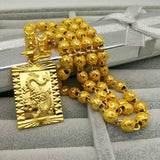 14K Dragon Relief Shape Square Pendant for Women Men