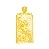 18K 999 Hollow Square Horse Pendant Lucky Necklaces Men Father Wedding Christmas