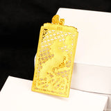18K 999 Hollow Square Horse Pendant Lucky Necklaces Men Father Wedding Christmas