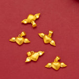 18K 999 Romantic Angel Heart Pendant Necklace for Women