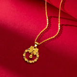 18K Yellow Bell Orchid Pendant Necklace for Women