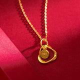18K Yellow Bell Orchid Pendant Necklace for Women