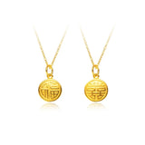 18K Yellow Bell Orchid Pendant Necklace for Women