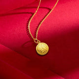 18K Yellow Bell Orchid Pendant Necklace for Women