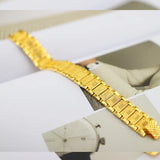Pure 18K 999 Yellow Men's Bracelet Classic Wedding Christmas Jewelry