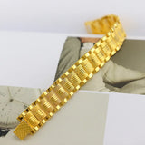 Pure 18K 999 Yellow Men's Bracelet Classic Wedding Christmas Jewelry
