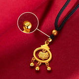 18K 999 Yellow Kids Safety Lock Pendant Necklace