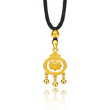 18K 999 Yellow Kids Safety Lock Pendant Necklace