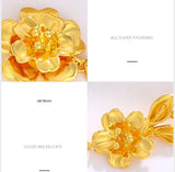 18K Immortal Flower Bangles Jewelry Women Wedding Engagement Bracelet