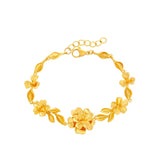 18K Immortal Flower Bangles Jewelry Women Wedding Engagement Bracelet
