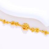 18K Immortal Flower Bangles Jewelry Women Wedding Engagement Bracelet
