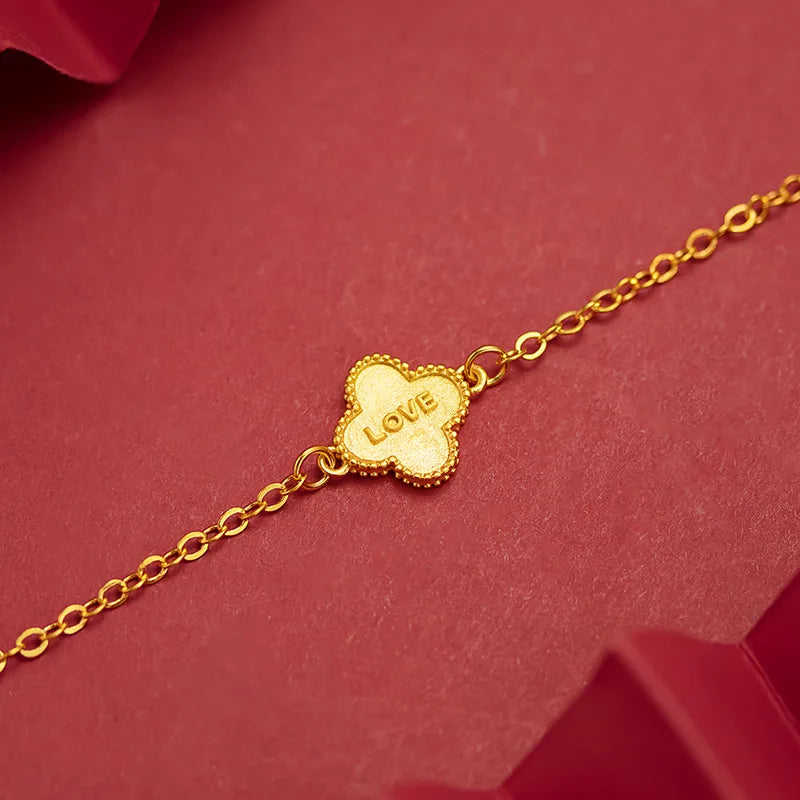 18K Love Pendant Bracelet Vintage Jewelry Woman