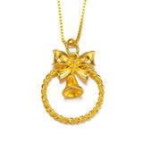 18K Butterfly Bell Pendant Necklace for Women