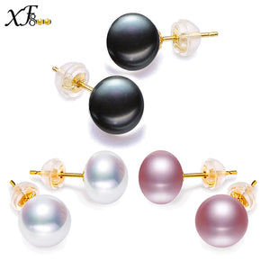 18K Pearl Earrings For Women Freshwater Pearls 3 Colors Fine Wedding Accessories