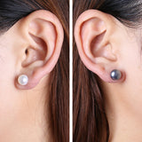 18K Pearl Earrings For Women Freshwater Pearls 3 Colors Fine Wedding Accessories