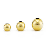 18K Yellow Beads AU750 Smooth Loose Beads 1pcs