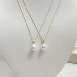 18K Yellow Freshwater Pearl Pendant Necklace for Women