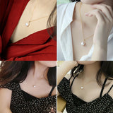 18K Yellow Freshwater Pearl Pendant Necklace for Women