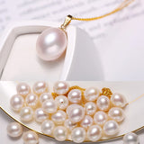 18K Yellow Freshwater Pearl Pendant Necklace for Women