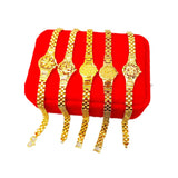 24K 999 Yellow Sun Flower Bracelet Women Watch Buckle Christmas Jewelry