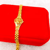 24K 999 Yellow Sun Flower Bracelet Women Watch Buckle Christmas Jewelry