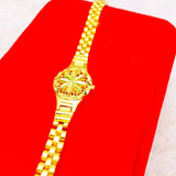 24K 999 Yellow Sun Flower Bracelet Women Watch Buckle Christmas Jewelry