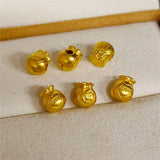 24K 999 Gold Women LOVE FU Bag Bead 0.1-0.2g 6*5.2*1.6mm