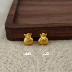 24K Yellow Pendant Money Bag Bead 1PCS 0.13-0.17g Lucky Transfer Bead
