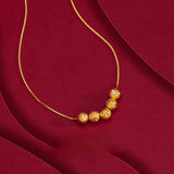 24k Frosted Lucky Beads Necklace Chain for Women Girl Wedding Fine Jewelry
