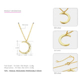 Pure 925 Pendant Necklace Moon Statement Necklaces Chain